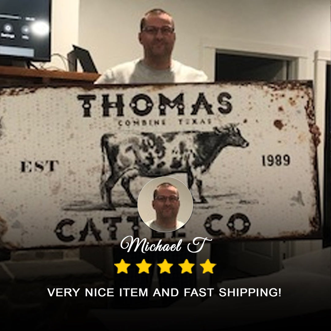 Personalized Cattle Ranch Rustic Sign II