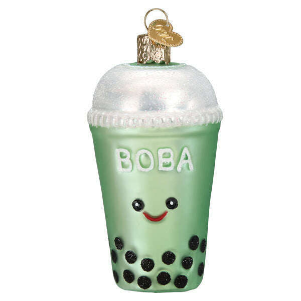 Old World Christmas Boba Tea Blown Glass Ornament