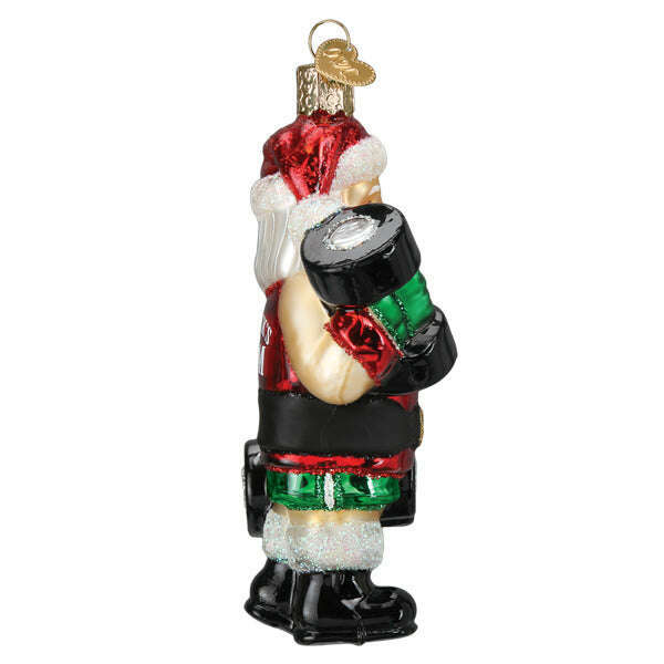 Old World Christmas Bodybuilder Santa Blown Glass Ornament