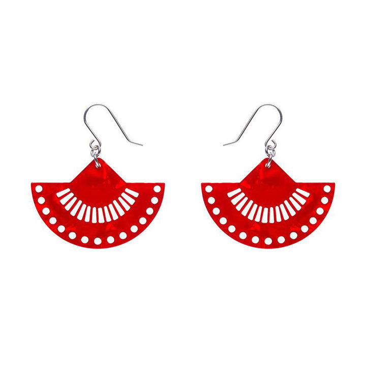 Boho Fan Essential Drop Earrings - Red (3 Pack) by Erstwilder image