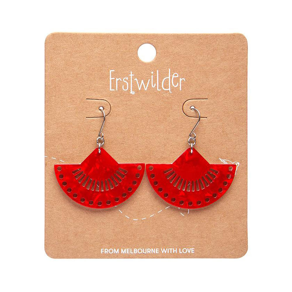 Boho Fan Essential Drop Earrings - Red (3 Pack) by Erstwilder image 1