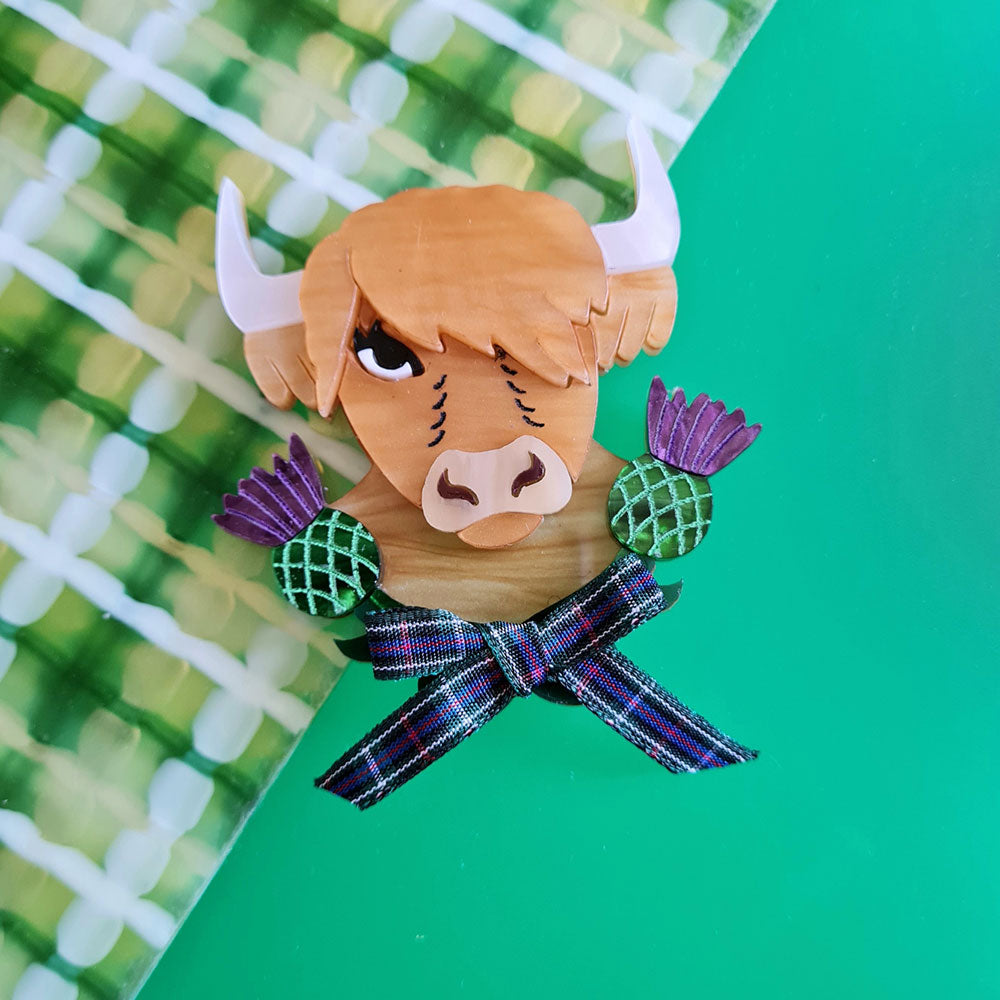 Bonnie The Highland Cow Brooch by Cherryloco Jewellery 2
