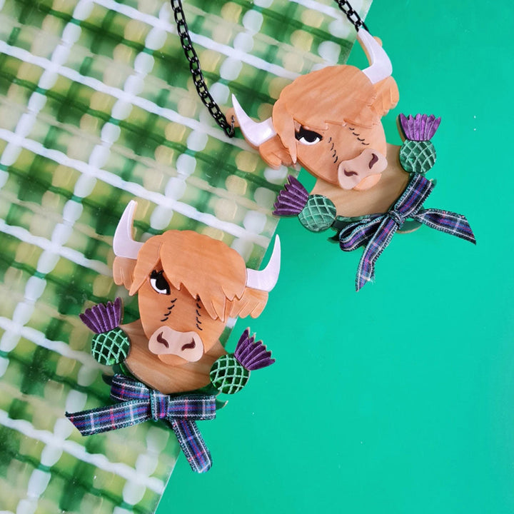 Bonnie The Highland Cow Necklace by Cherryloco Jewellery 3
