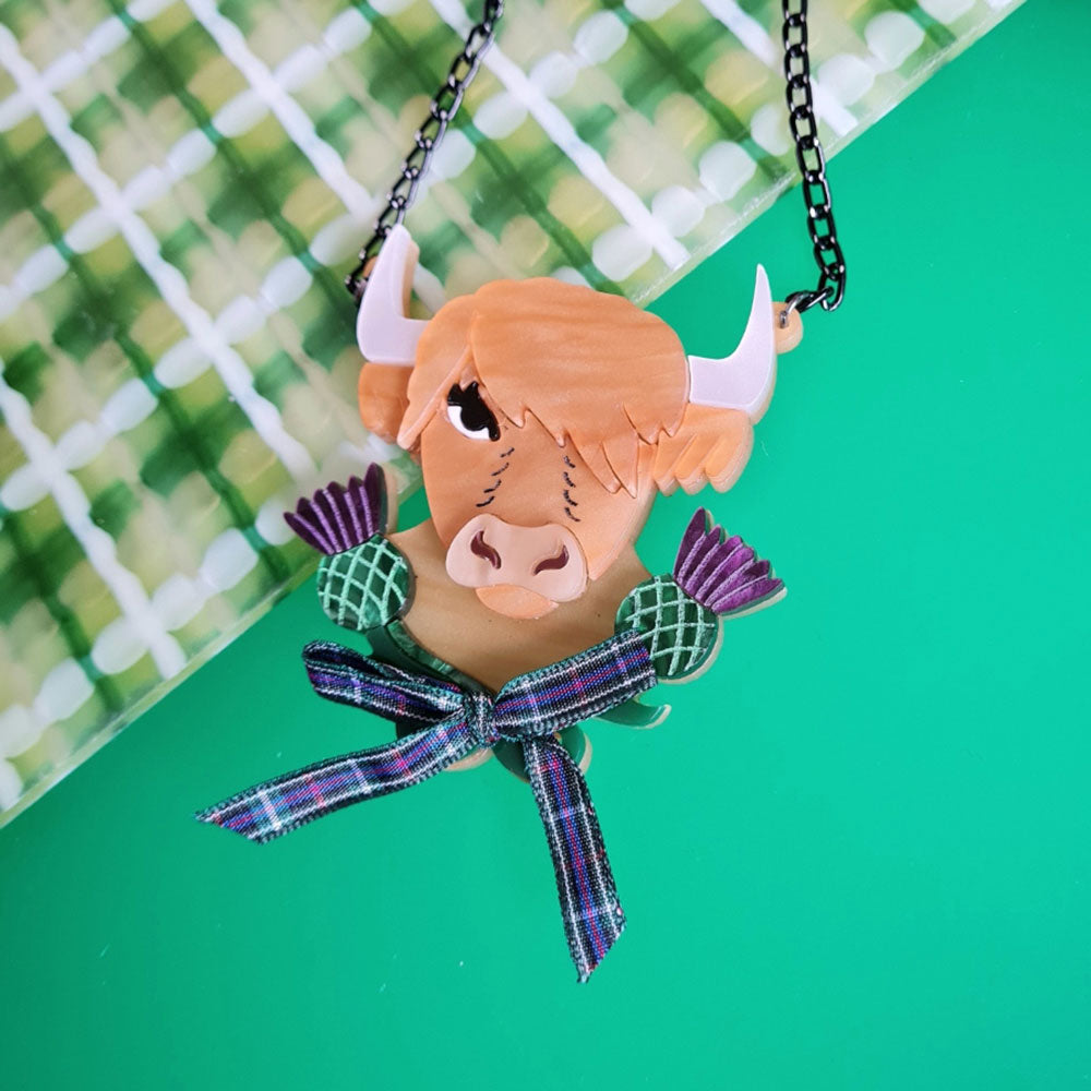 Bonnie The Highland Cow Necklace by Cherryloco Jewellery 2