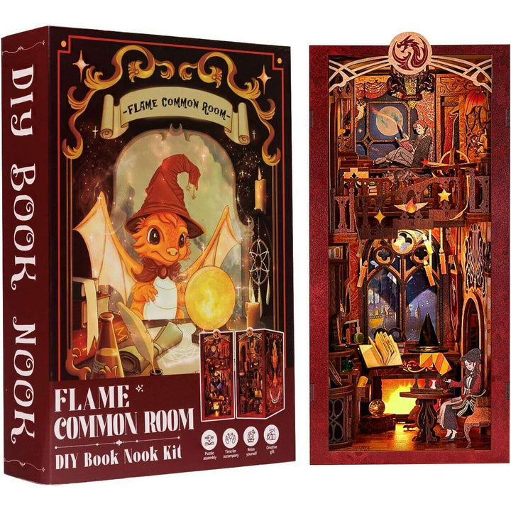 Book Nook Wizardi Miniature - Flame Common Room Roombox Kit