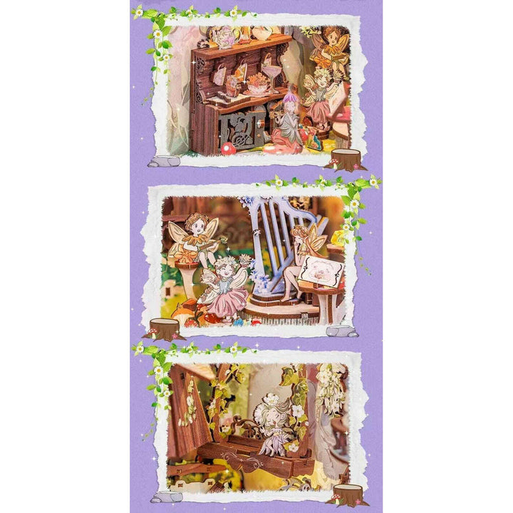 Book Nook Wizardi Miniature - Flower Forest Concert Roombox Kit