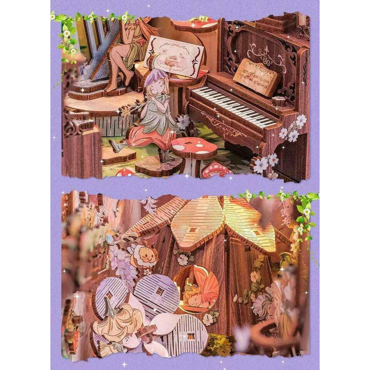 Book Nook Wizardi Miniature - Flower Forest Concert Roombox Kit