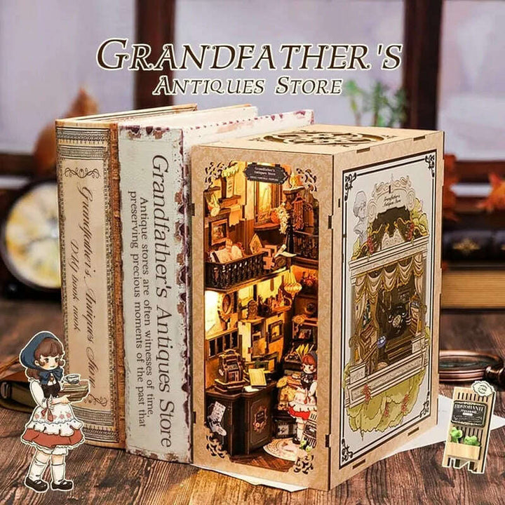 Book Nook Wizardi Miniature - Grandfather's Antique Store Roombox Kit