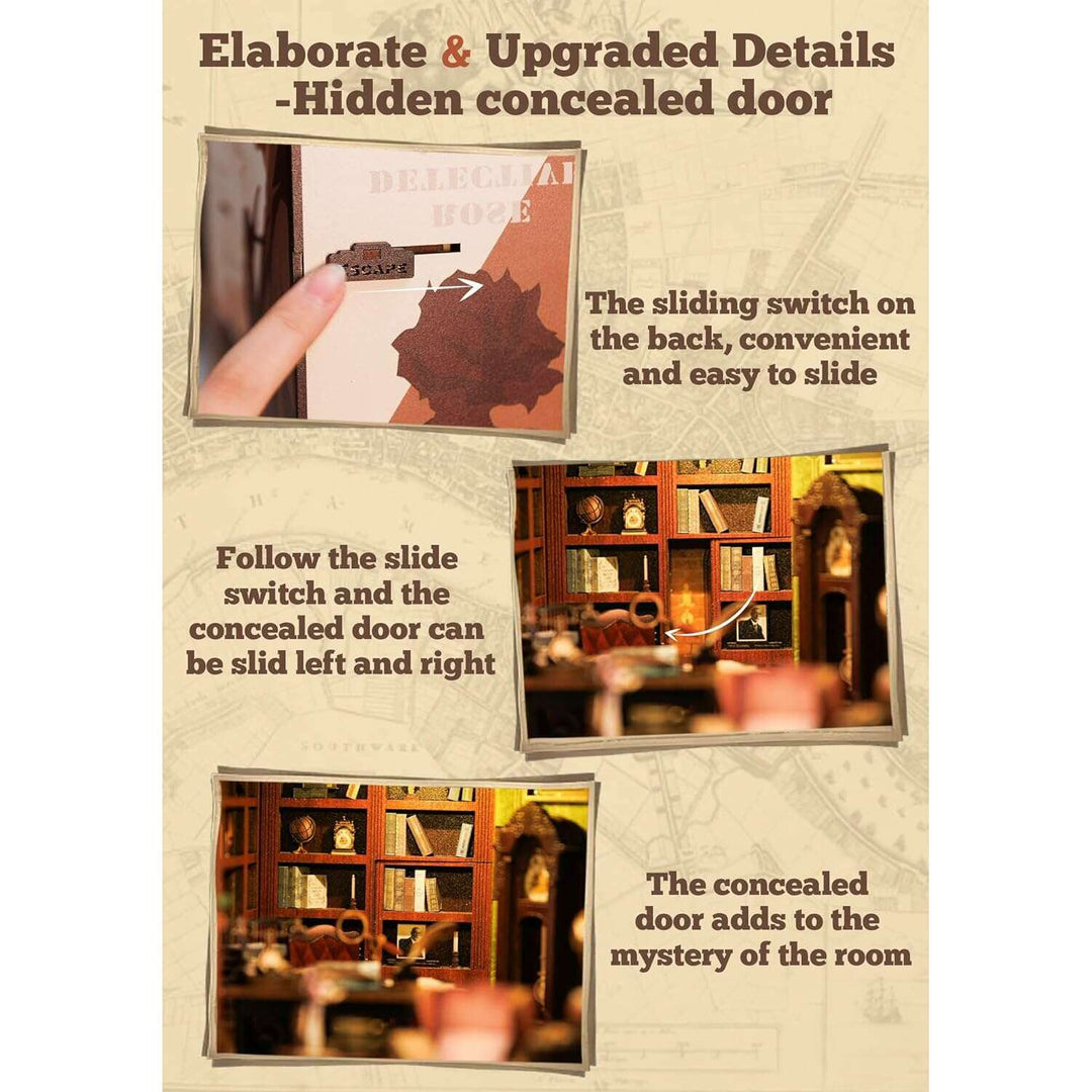 Book Nook Wizardi Miniature - Rose Detective Agency Roombox Kit