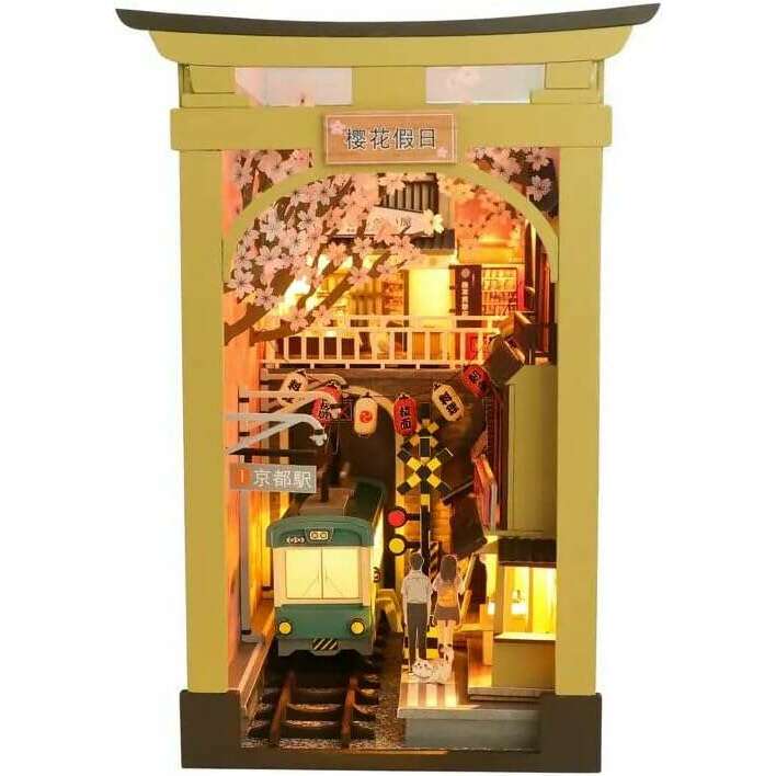 Book Nook Wizardi Miniature - Sakura-Inspired Roombox Kit