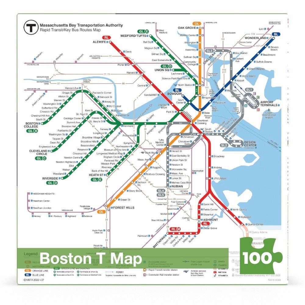 Boston T Map Mini Jigsaw Puzzle