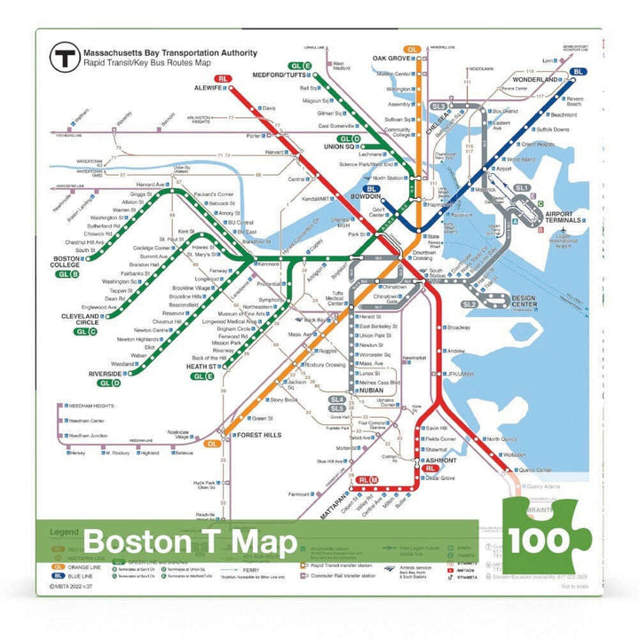 Boston T Map Mini Jigsaw Puzzle