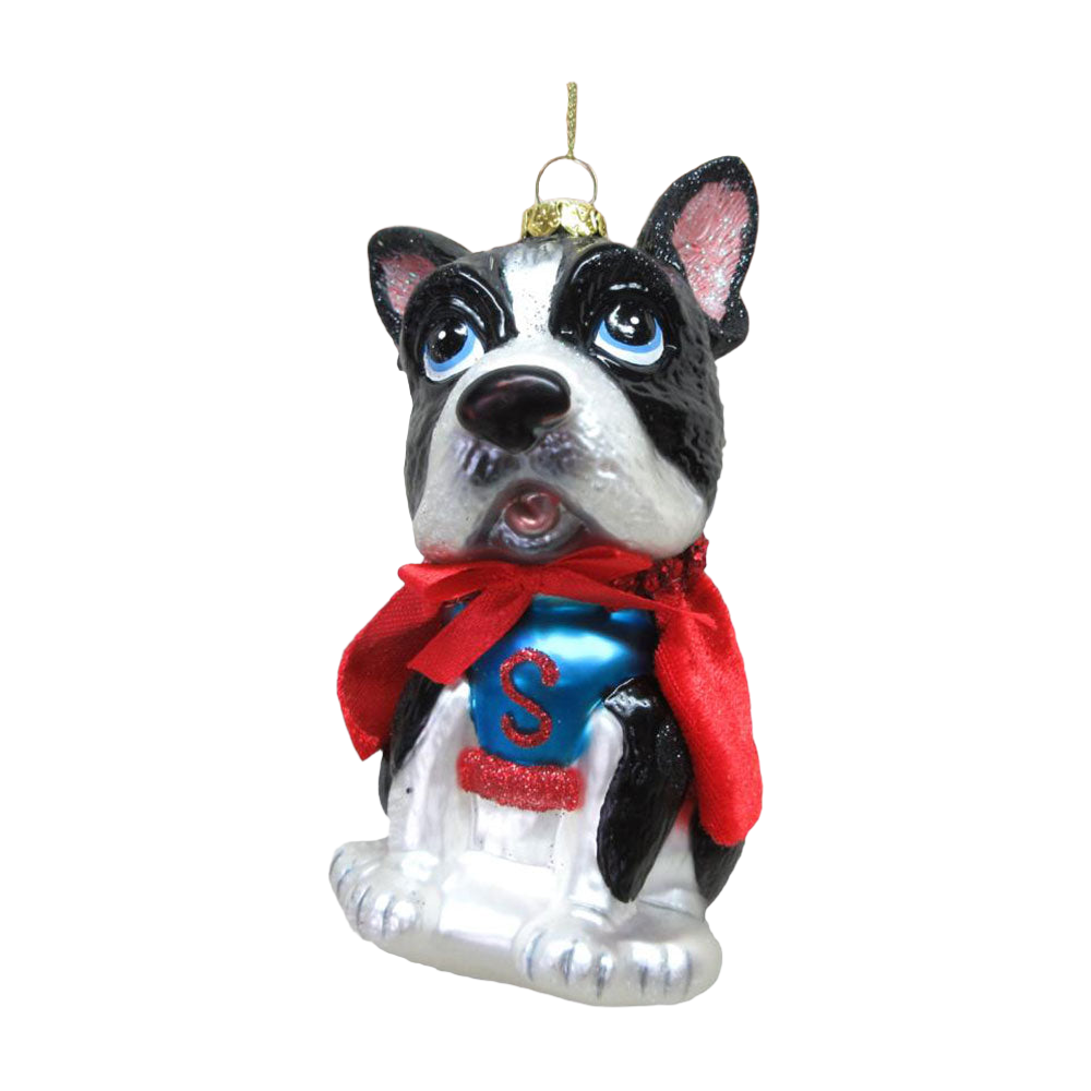 Boston Terrier in Superhero Costume Ornament Min/6 by December Diamonds