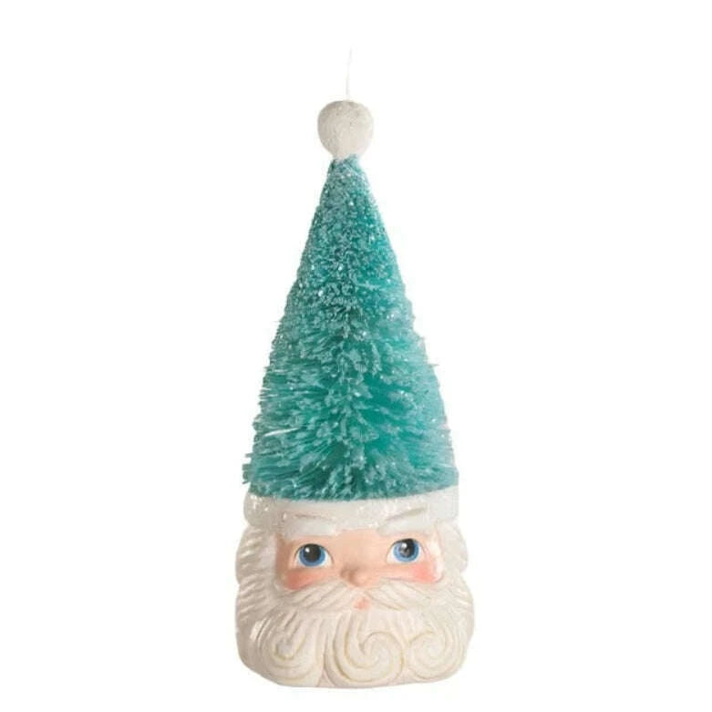 Bottle Brush Santa Blue Ornament by Bethany Lowe - Quirks!