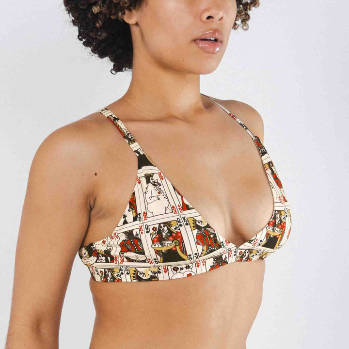 The Bottomless Blackjack | Vintage Playing Cards Boob Hammock™ Triangle Bralette