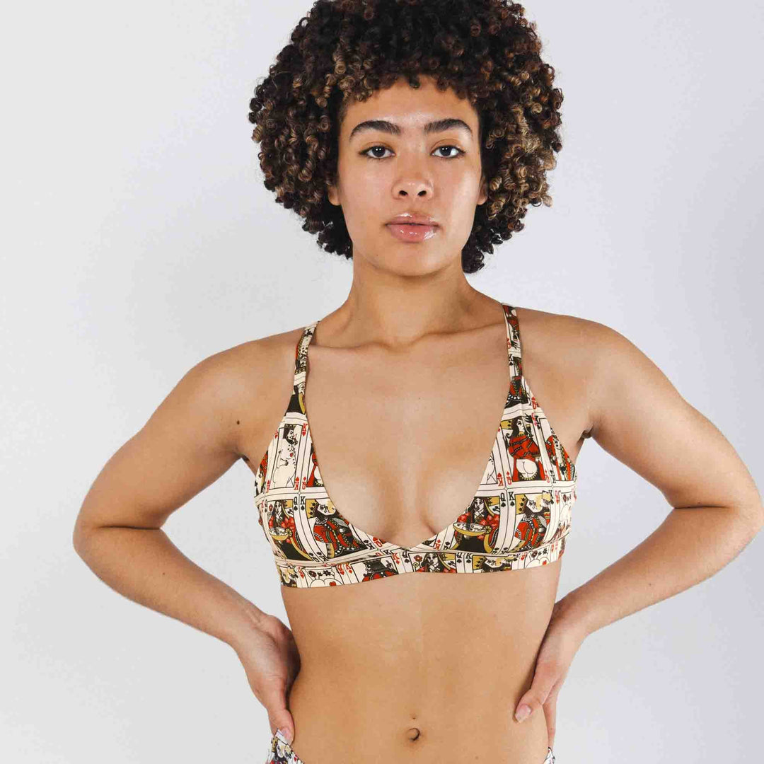 The Bottomless Blackjack | Vintage Playing Cards Boob Hammock™ Triangle Bralette
