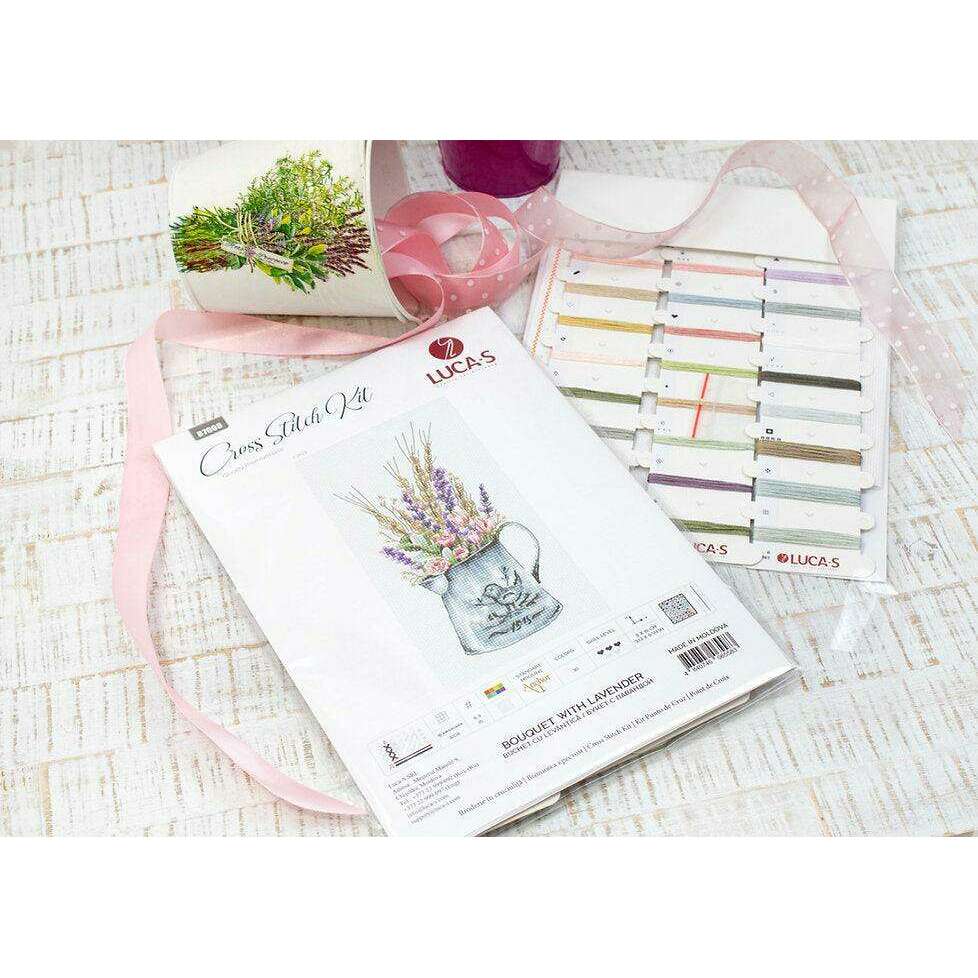 Bouquet with lavender B7008L Counted Cross-Stitch Kit