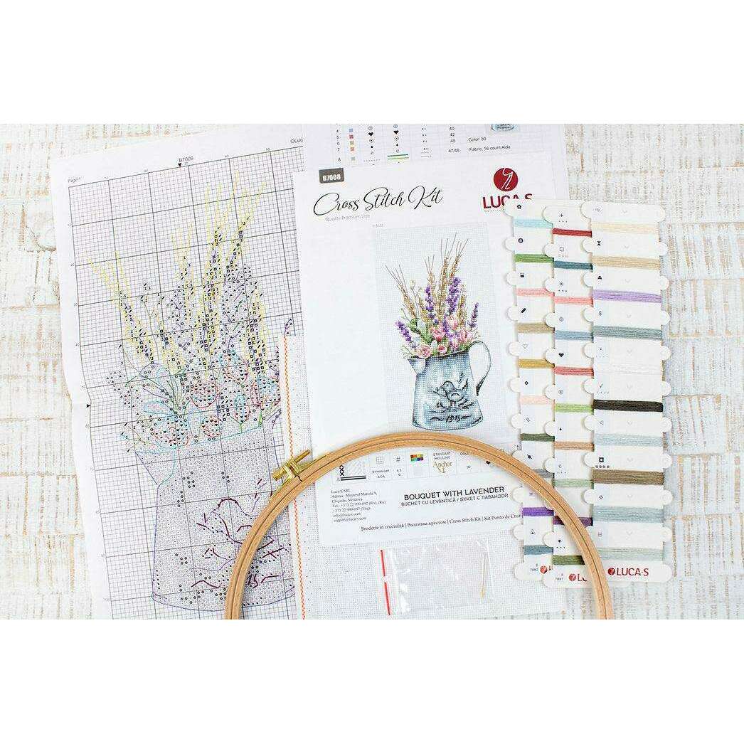 Bouquet with lavender B7008L Counted Cross-Stitch Kit