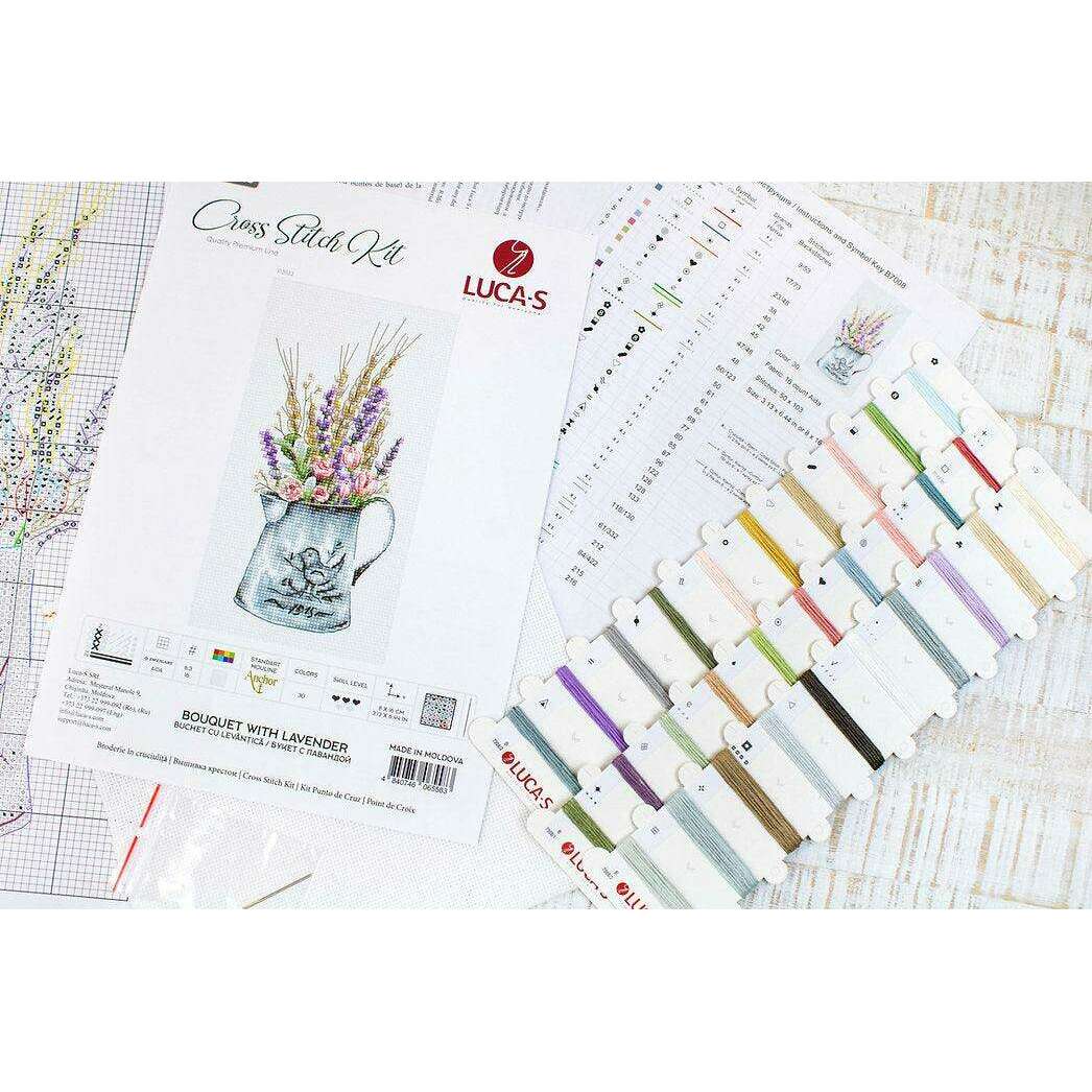 Bouquet with lavender B7008L Counted Cross-Stitch Kit