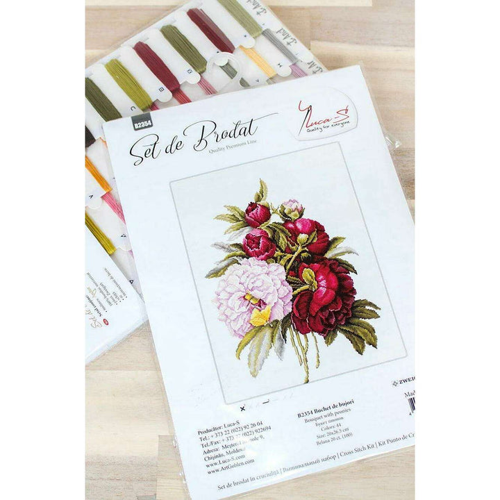 Bouquet with peonies B2354L Counted Cross-Stitch Kit