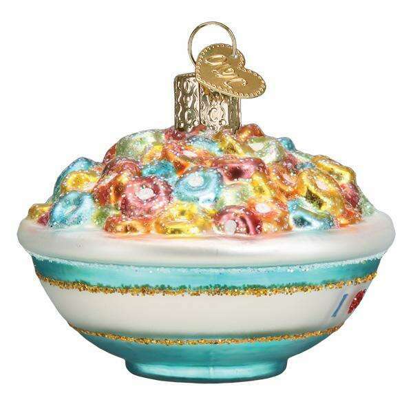 Old World Christmas Bowl of Cereal Blown Glass Ornament