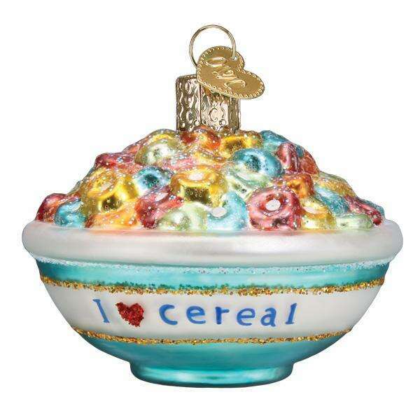 Old World Christmas Bowl of Cereal Blown Glass Ornament