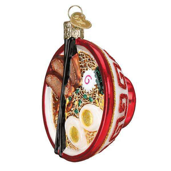 Old World Christmas Bowl of Ramen Blown Glass Ornament