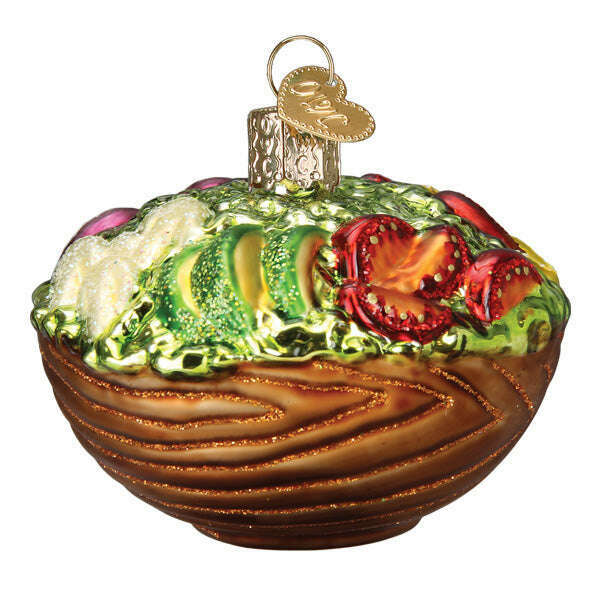 Old World Christmas Bowl of Salad Blown Glass Ornament
