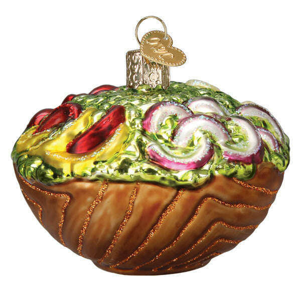 Old World Christmas Bowl of Salad Blown Glass Ornament