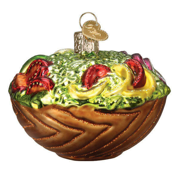 Old World Christmas Bowl of Salad Blown Glass Ornament
