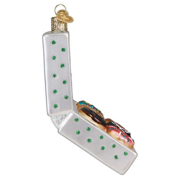Old World Christmas Box of Donuts Blown Glass Ornament
