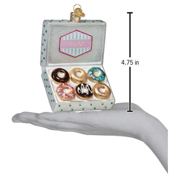 Old World Christmas Box of Donuts Blown Glass Ornament