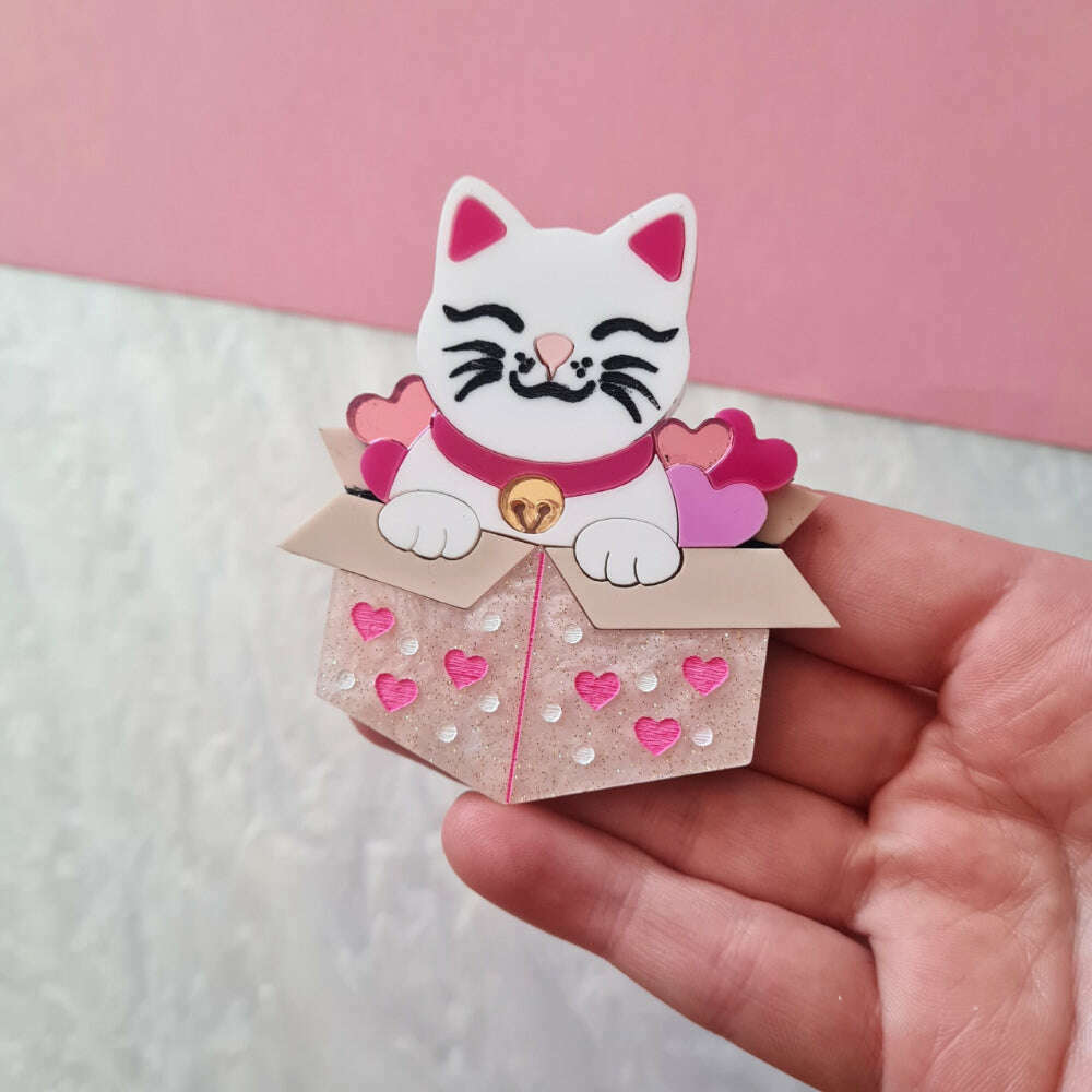 Box of Love Kitty Necklace by Cherryloco Jewellery  1