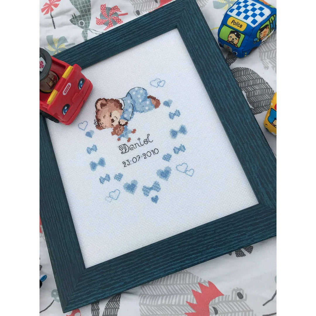 Boys Birth Announcement R1124 Counted Cross Stitch Kit