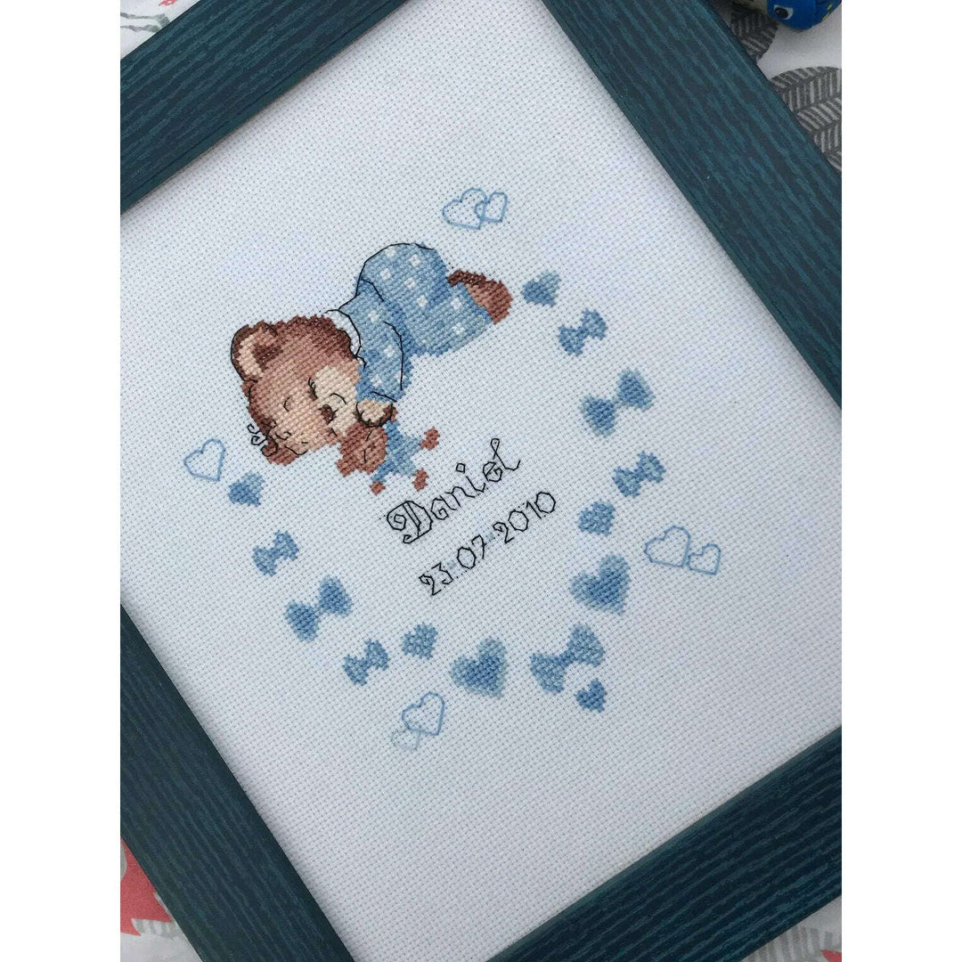 Boys Birth Announcement R1124 Counted Cross Stitch Kit