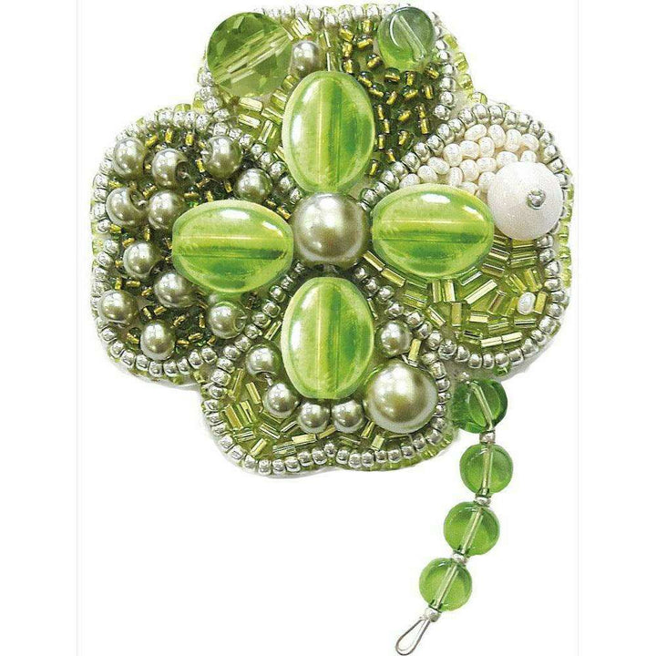 BP-186C Beadwork kit for creating brooch Crystal Art "Symbol of luck"