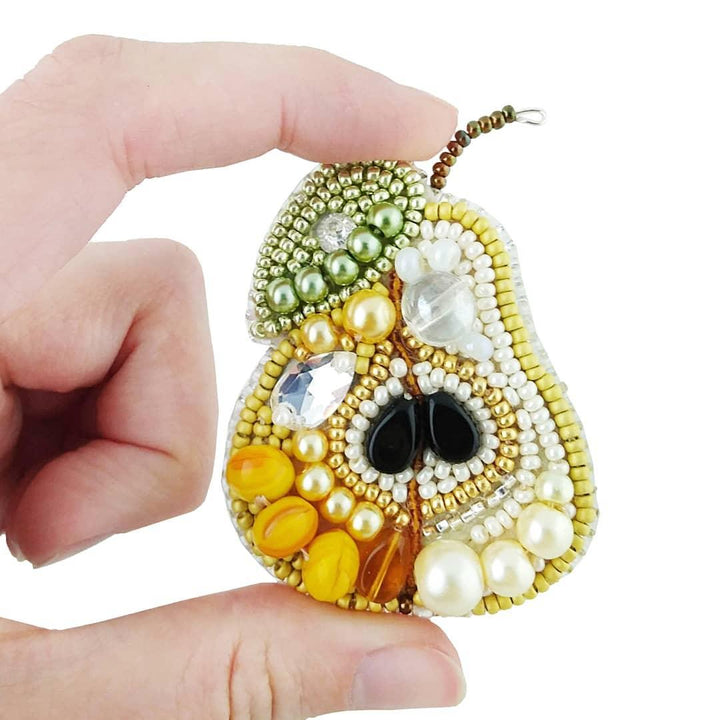 BP-205C Beadwork kit for creating brooch Crystal Art "Pear"