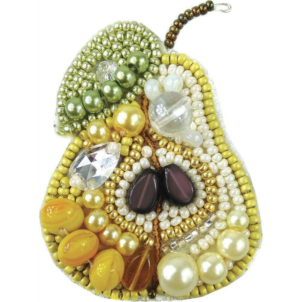 BP-205C Beadwork kit for creating brooch Crystal Art "Pear"