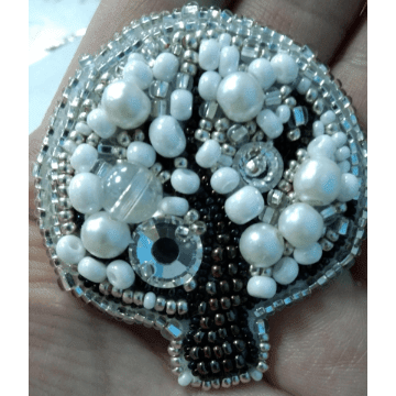 BP-208C Beadwork kit for creating brooch Crystal Art "Tree"
