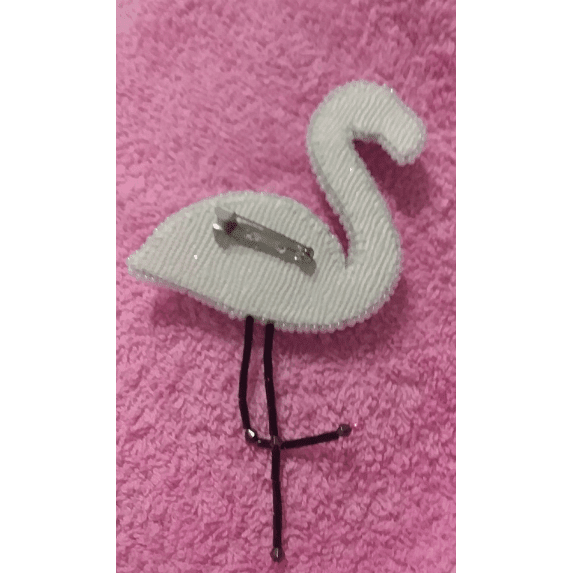 BP-216C Beadwork kit for creating brooch Crystal Art "Flamingo"