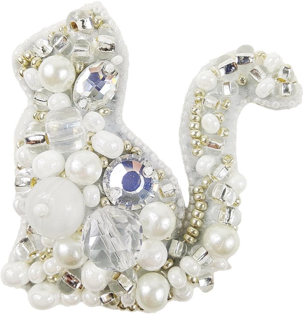 BP-220C Beadwork kit for creating brooch Crystal Art "Cat"