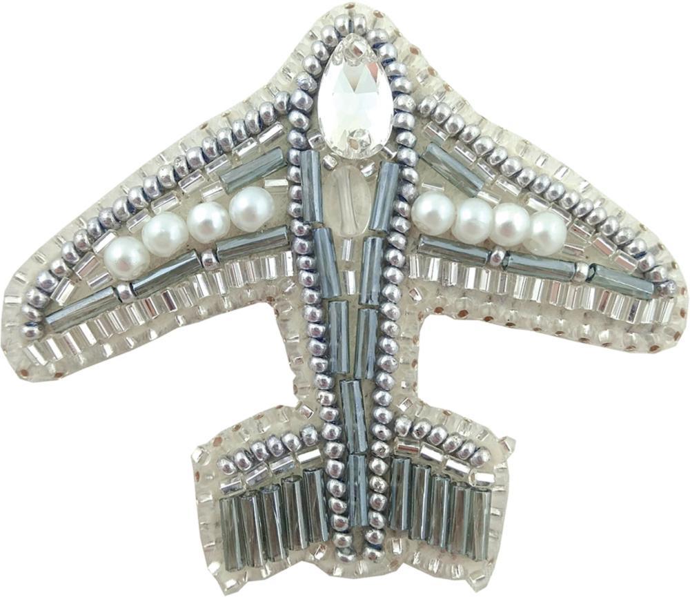 BP-222C Beadwork kit for creating brooch Crystal Art "Aircraft"