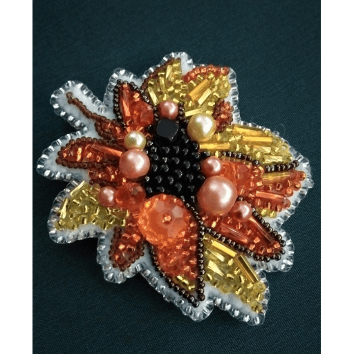 BP-228C Beadwork kit for creating brooch Crystal Art "Sunflower"