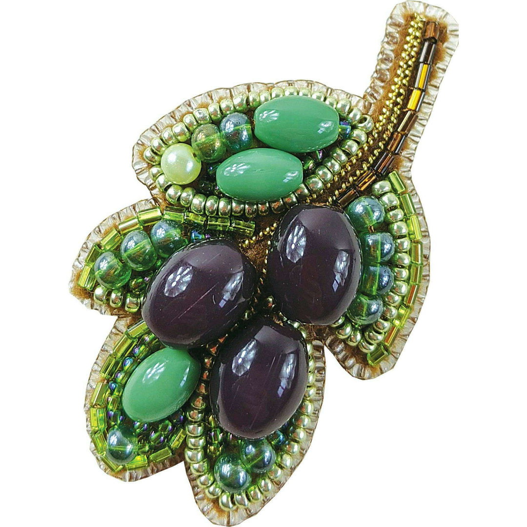 BP-263C Beadwork kit for creating brooch Crystal Art "Olives"