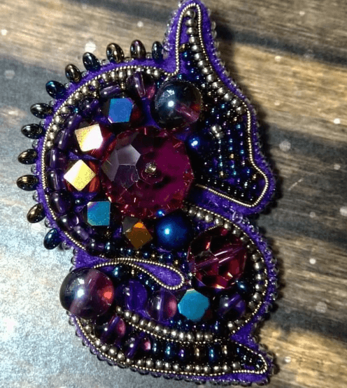 BP-268C Beadwork kit for creating brooch Crystal Art "The Dragon"