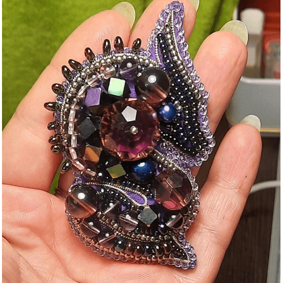 BP-268C Beadwork kit for creating brooch Crystal Art "The Dragon"