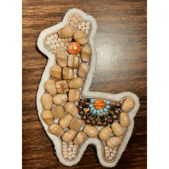 BP-289C Beadwork kit for creating brooch Crystal Art "Lama"
