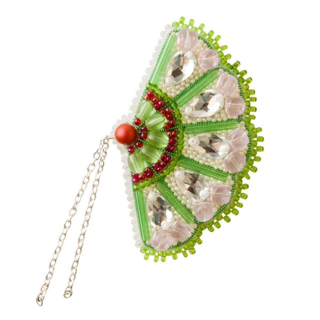 BP-303C Beadwork kit for creating brooch Crystal Art "Fan"