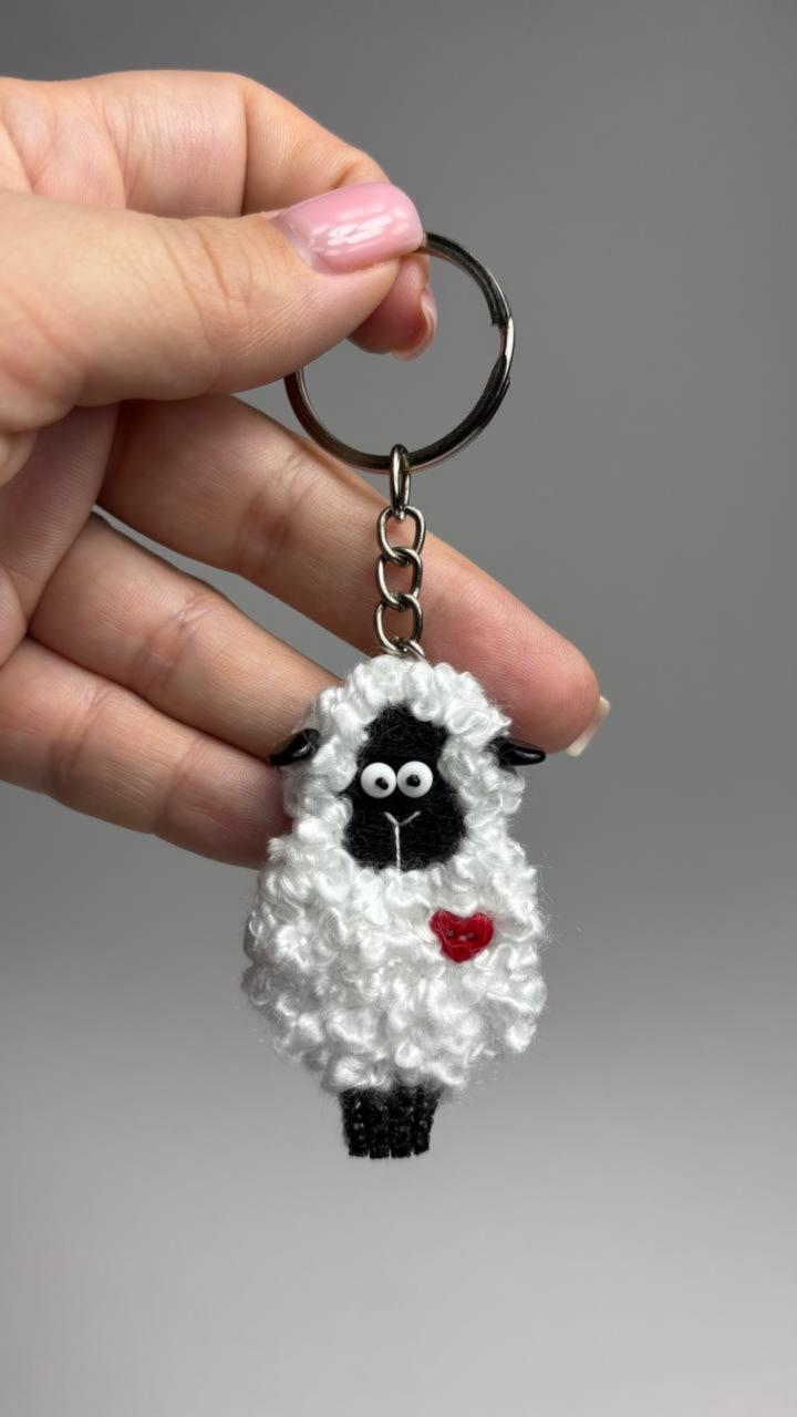 Set for making a brooch-keychain Crystal Art Sheep BP-376C