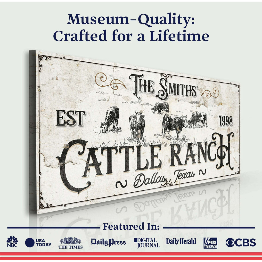 Branded Cattle Ranch Sign III